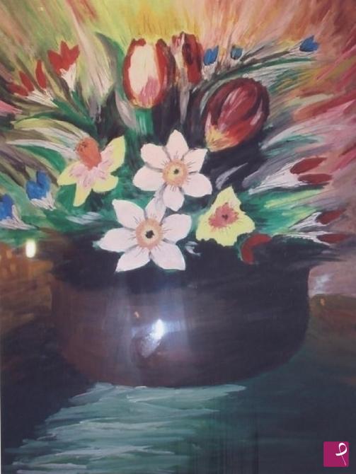 quadri in vendita online - CIOTOLA CON I FIORI