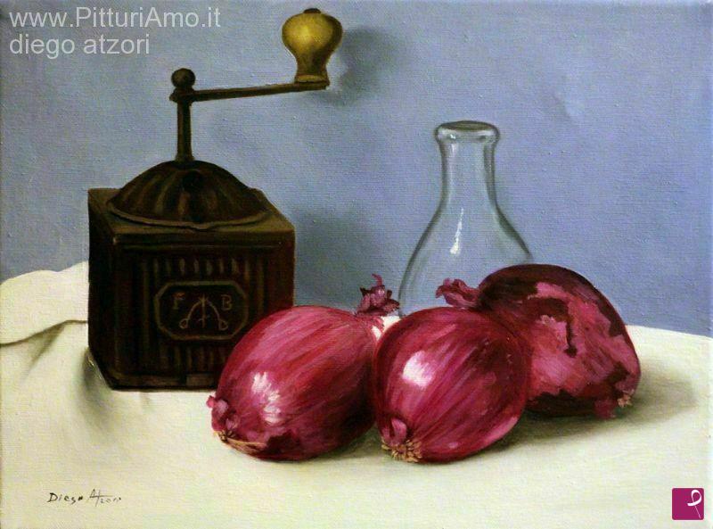 quadri in vendita online - Cipolle e macinino