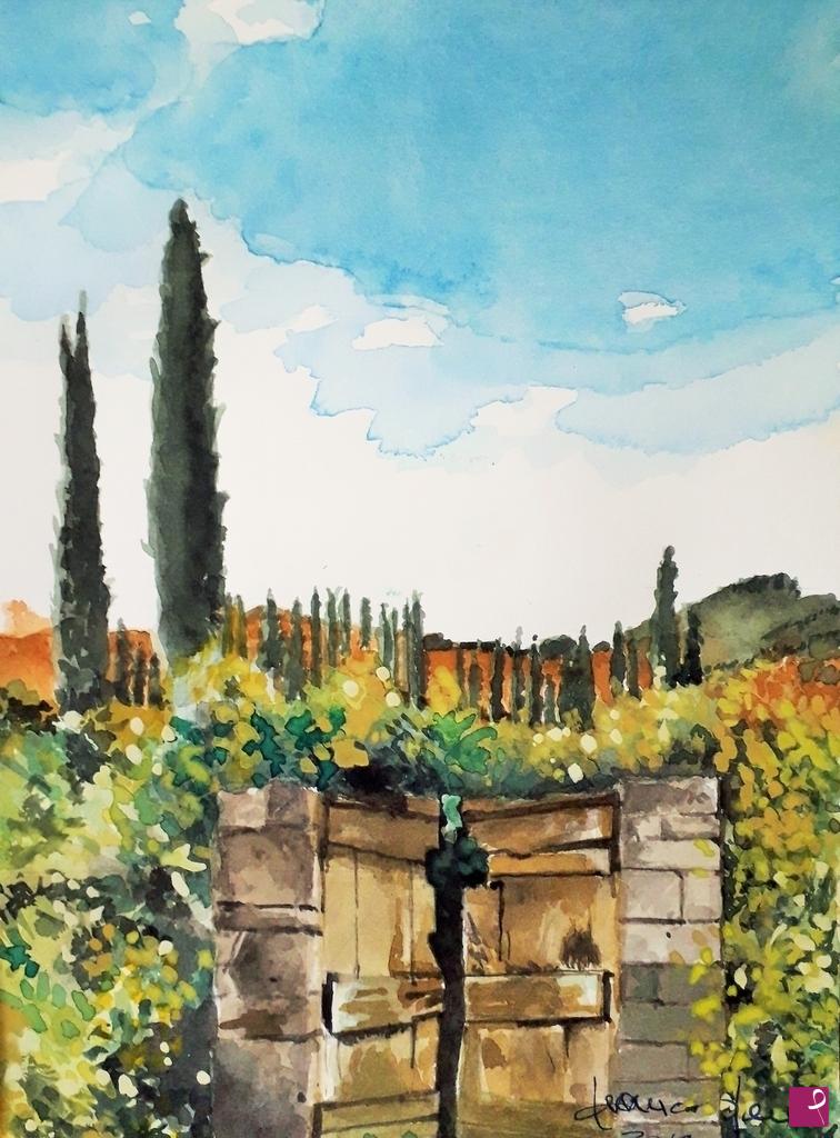 quadri in vendita online - Cipressi Toscani a Castelnuovo della Gherardesca.