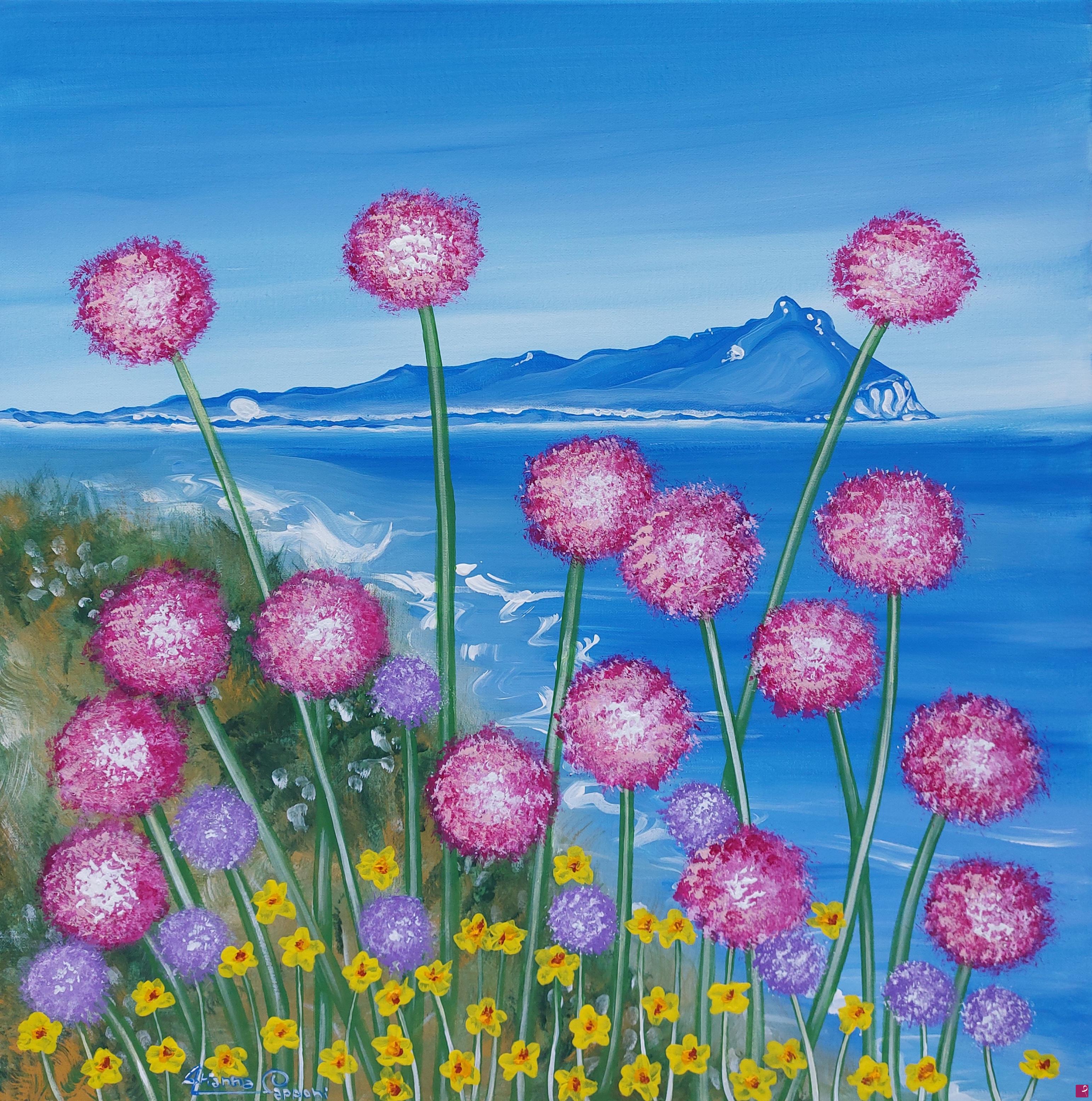quadri in vendita online - Circeo con fiori di campo 