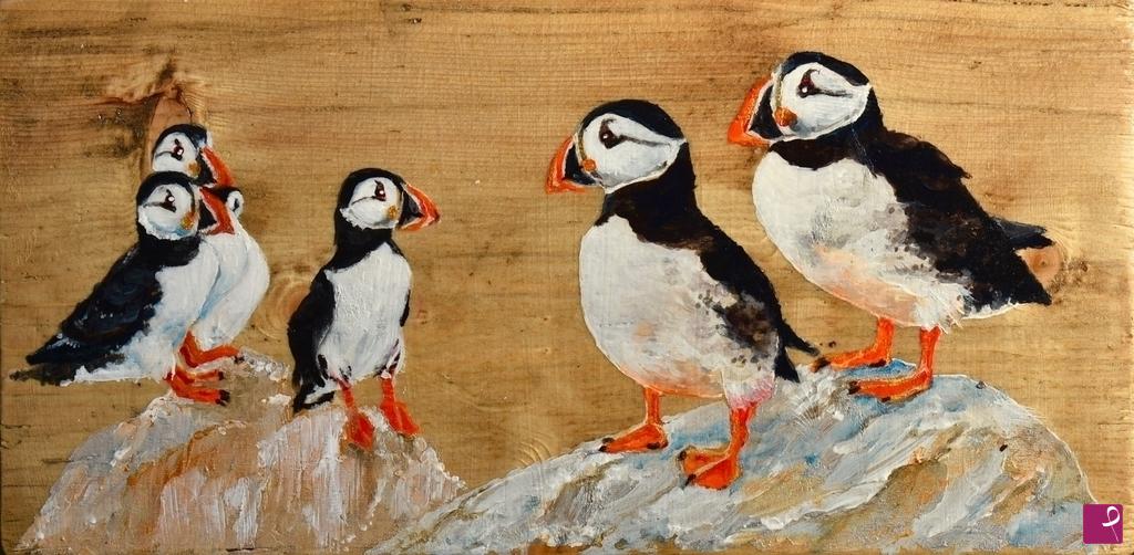 quadri in vendita online - 'Circus of Puffins'