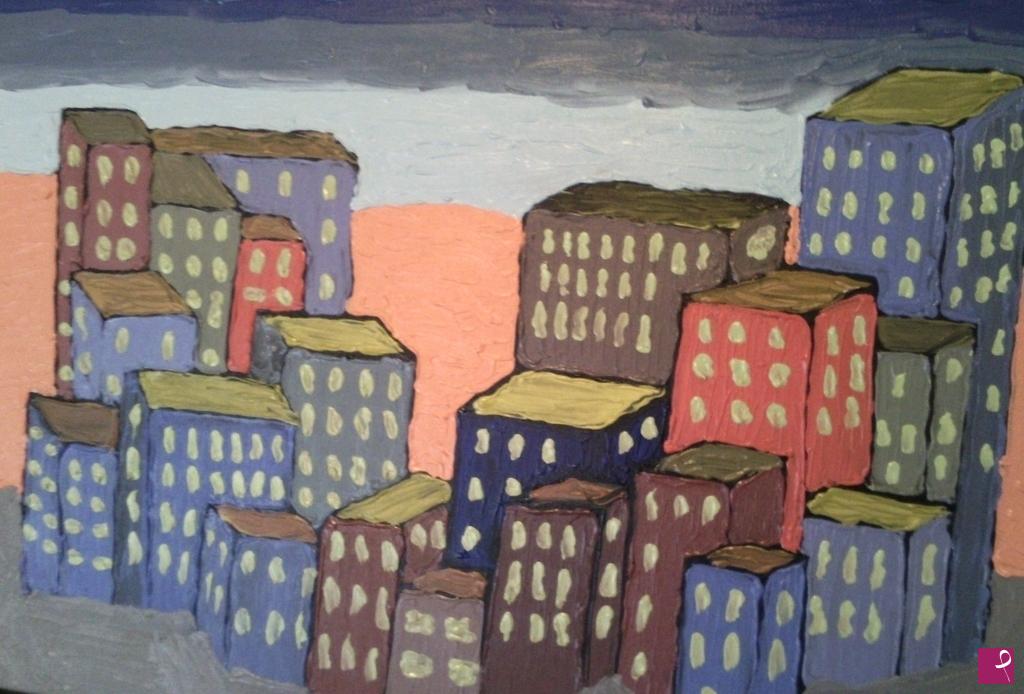 quadri in vendita online - Città (50x70; olio su tela)