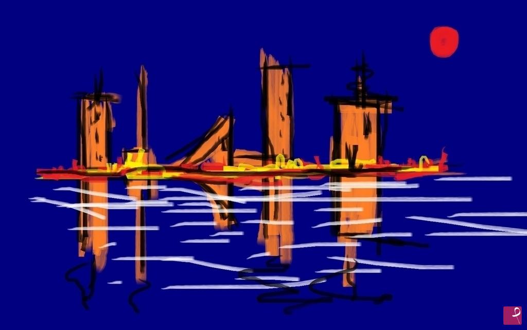 quadri in vendita online - Città sul mare 
