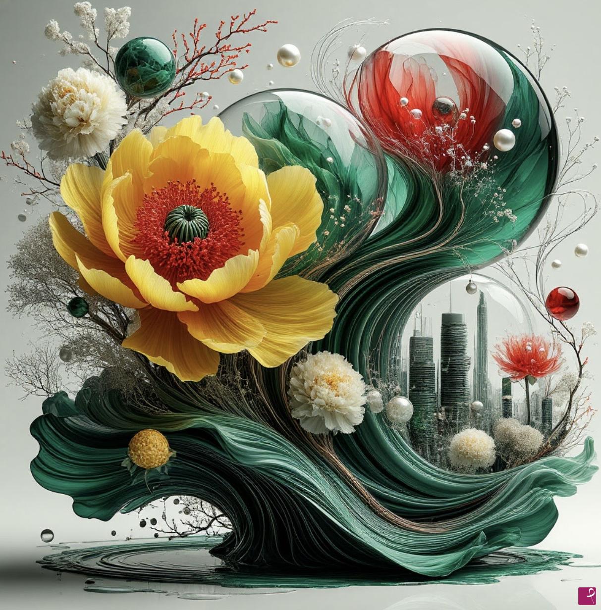 quadri in vendita online - City flowers 