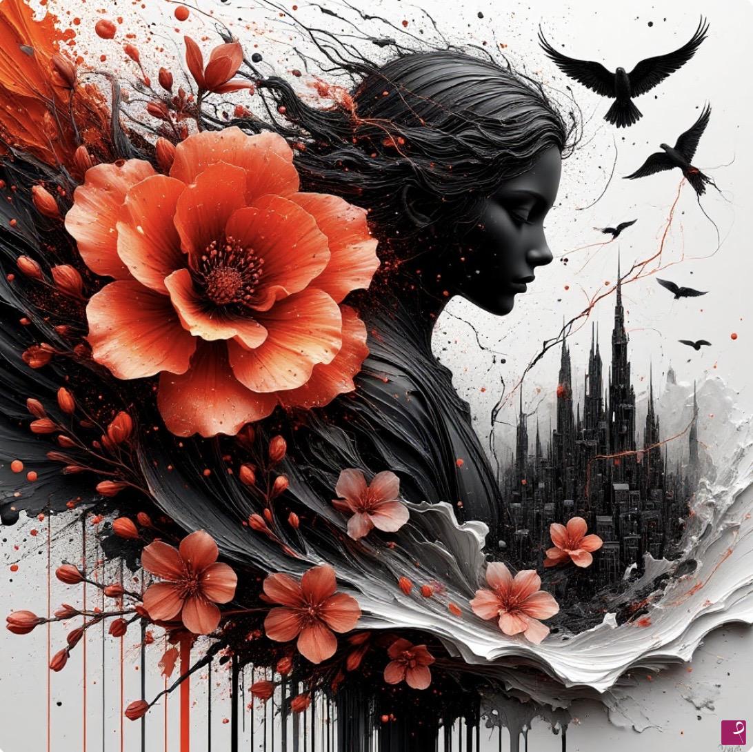 quadri in vendita online - City girl and birds 