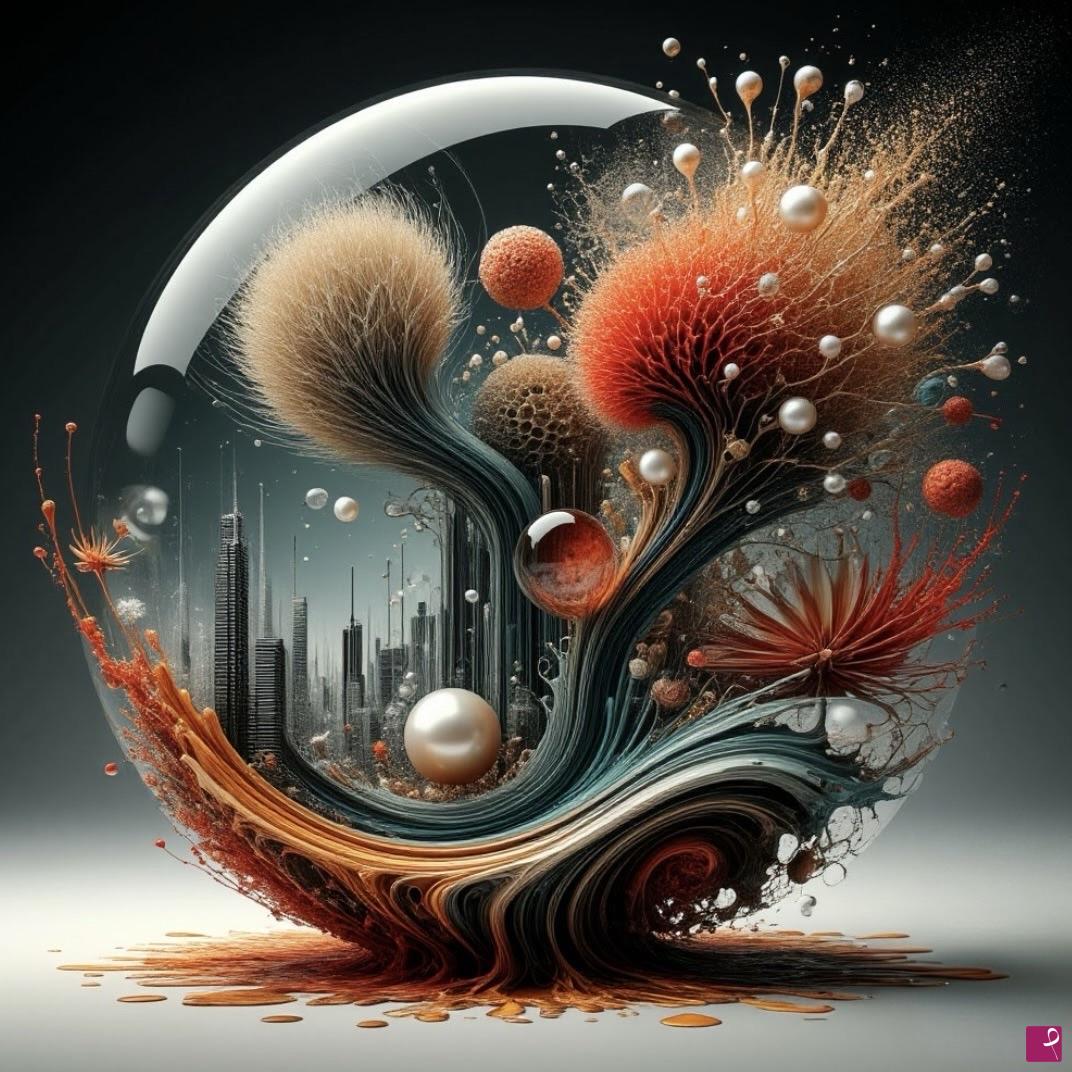 quadri in vendita online - City in a Sphere