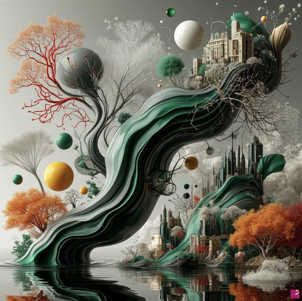 quadri in vendita online - City ​​landscape by the water