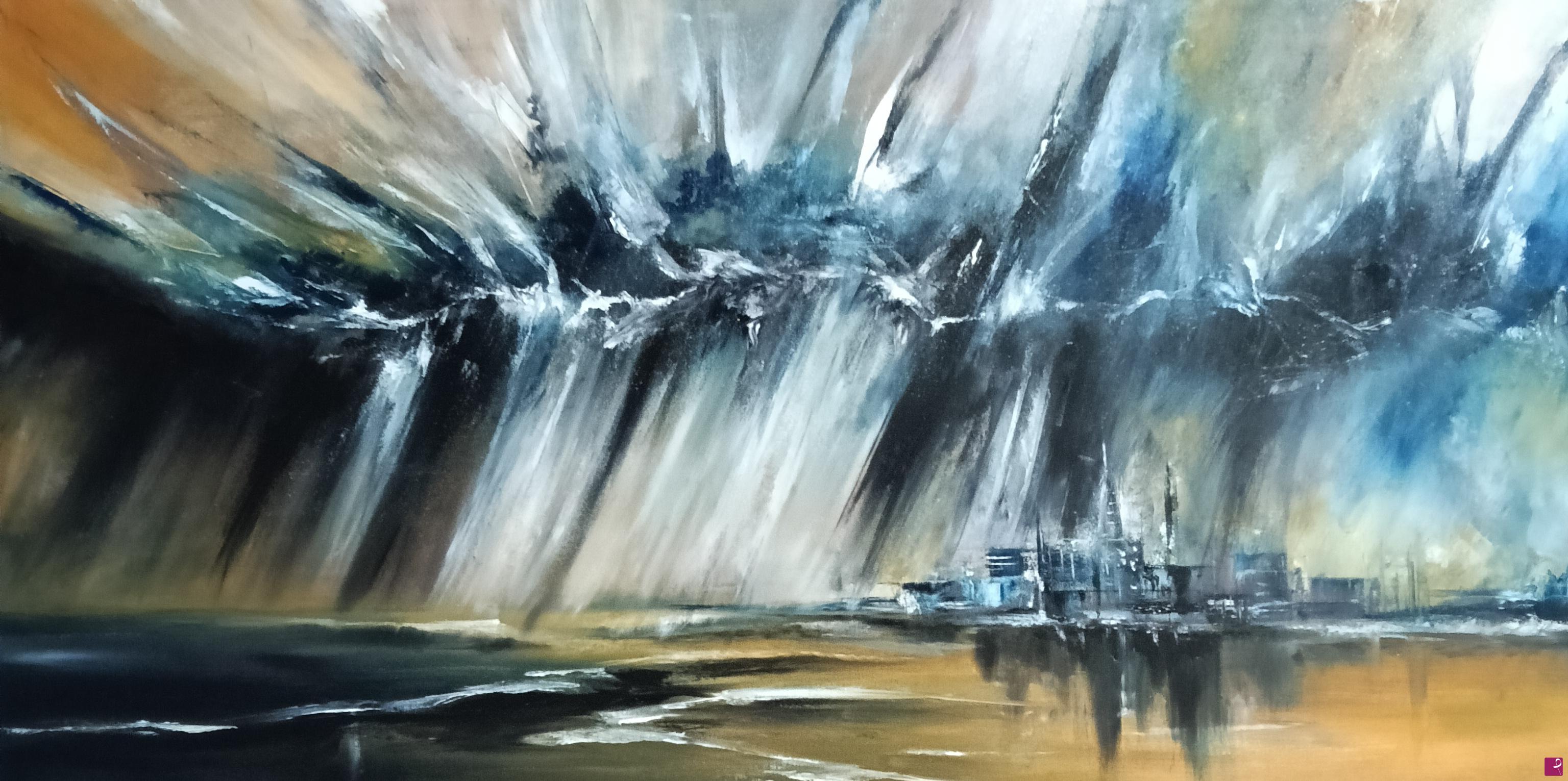 quadri in vendita online - City under the rain