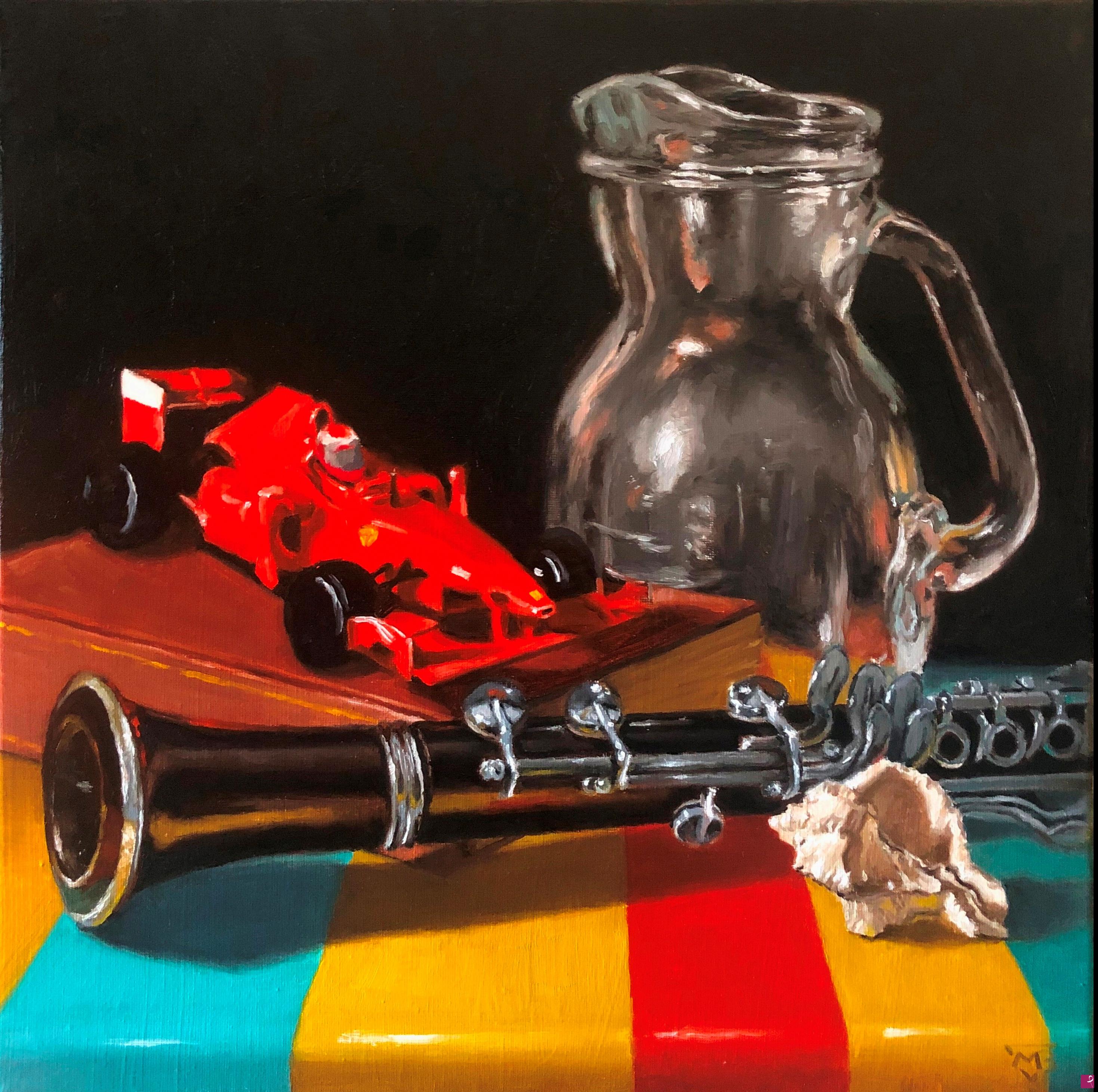 quadri in vendita online - Clarinet and car model