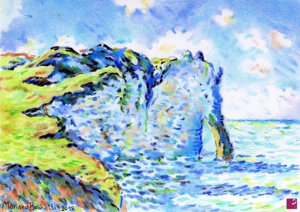 quadri in vendita online - Claude Monet - La Scogliera di Aval, Etretat - 2018