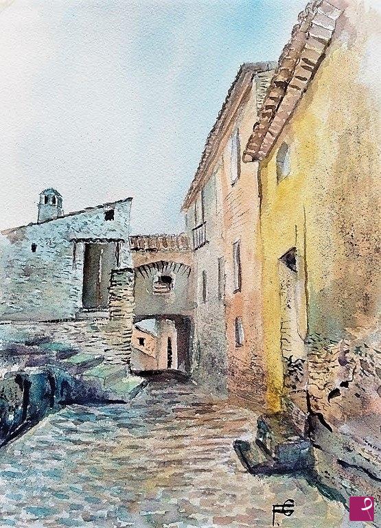quadri in vendita online - Cleto, antico borgo,vicolo