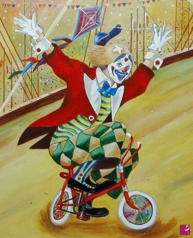 quadri in vendita online - Clown Equilibrista