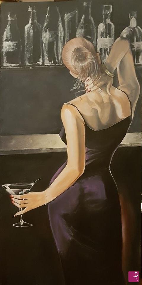 quadri in vendita online - Cocktail in purple