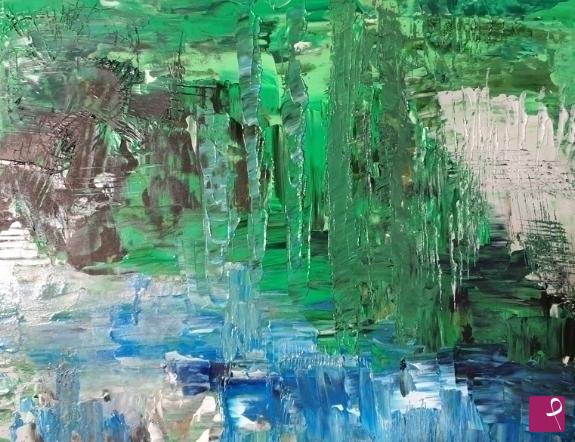 quadri in vendita online - Cod 103/2021 Verde Acqua