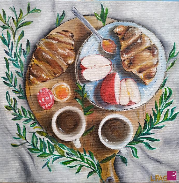 quadri in vendita online - Colazione d'estate