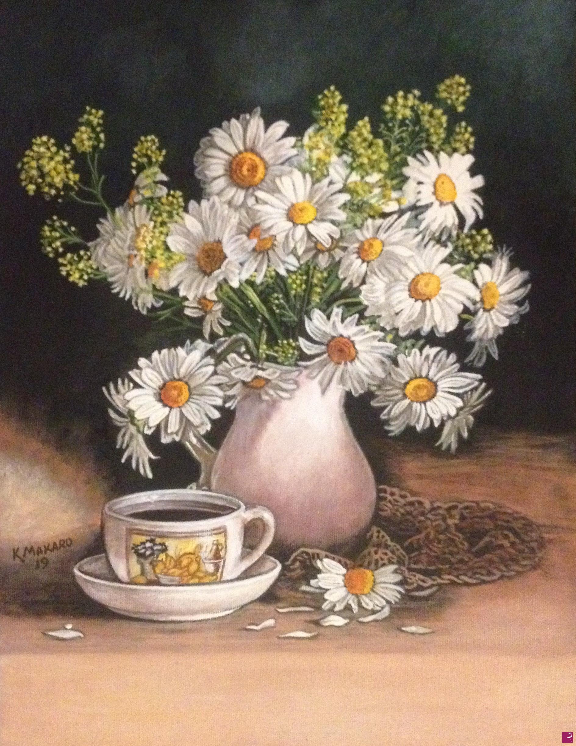 quadri in vendita online - Colazione fiorita