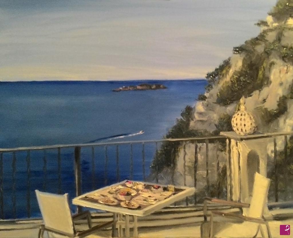 quadri in vendita online - Colazione vista mare