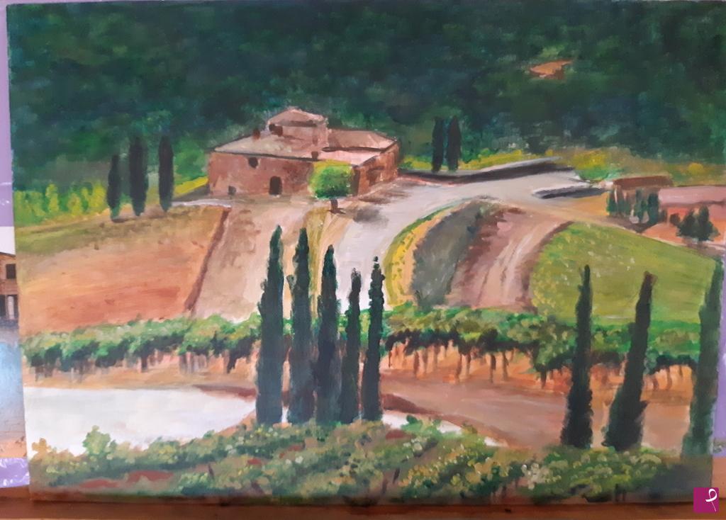 quadri in vendita online - Collina toscana