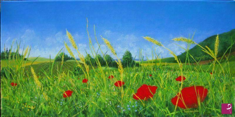quadri in vendita online - colline in fiore