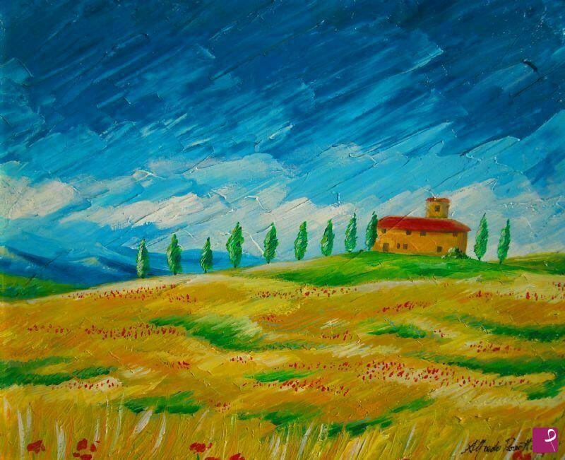 quadri in vendita online - Colline toscane