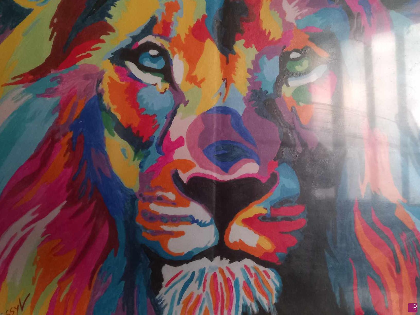 quadri in vendita online - Colored Lion King 