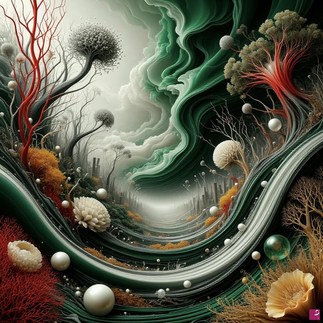 quadri in vendita online - Colored smoke in the forest