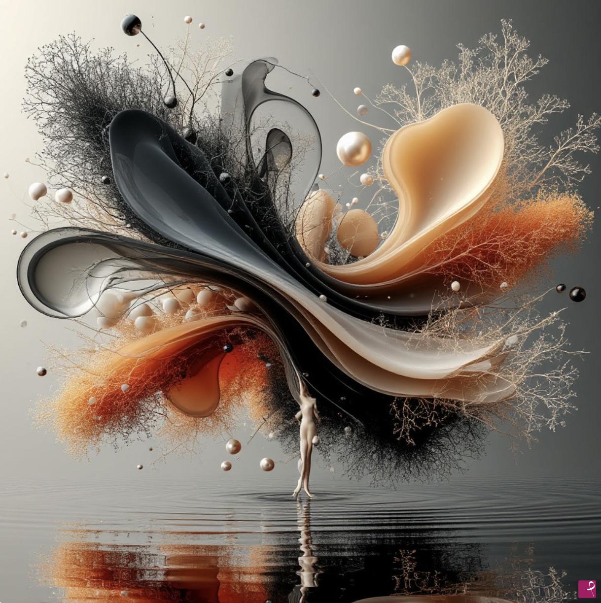 quadri in vendita online - Colored smoke over the water