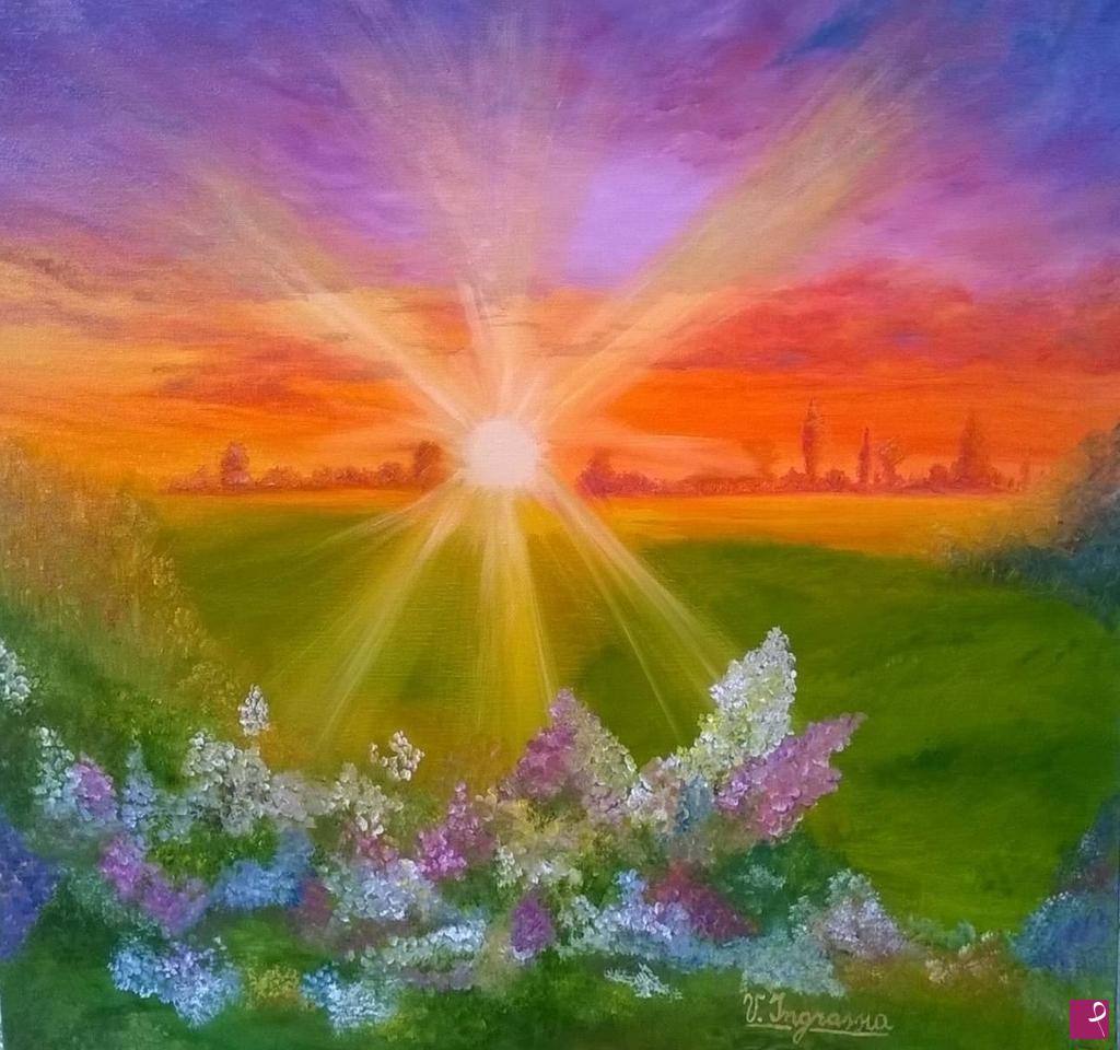 quadri in vendita online - colori di un  tramonto
