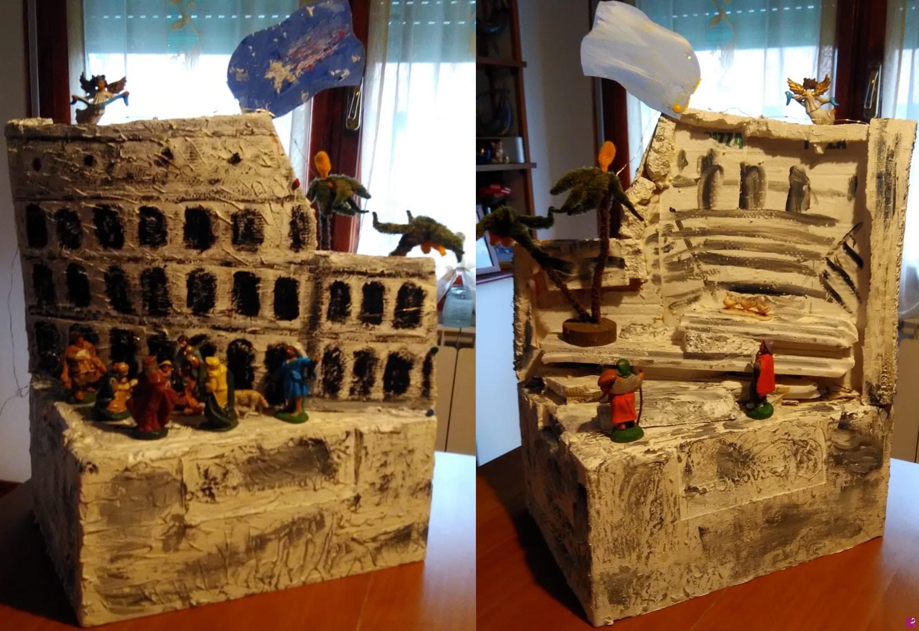 quadri in vendita online - Colosseo con presepio