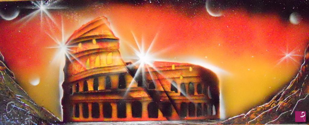 quadri in vendita online - COLOSSO AL TRAMONTO