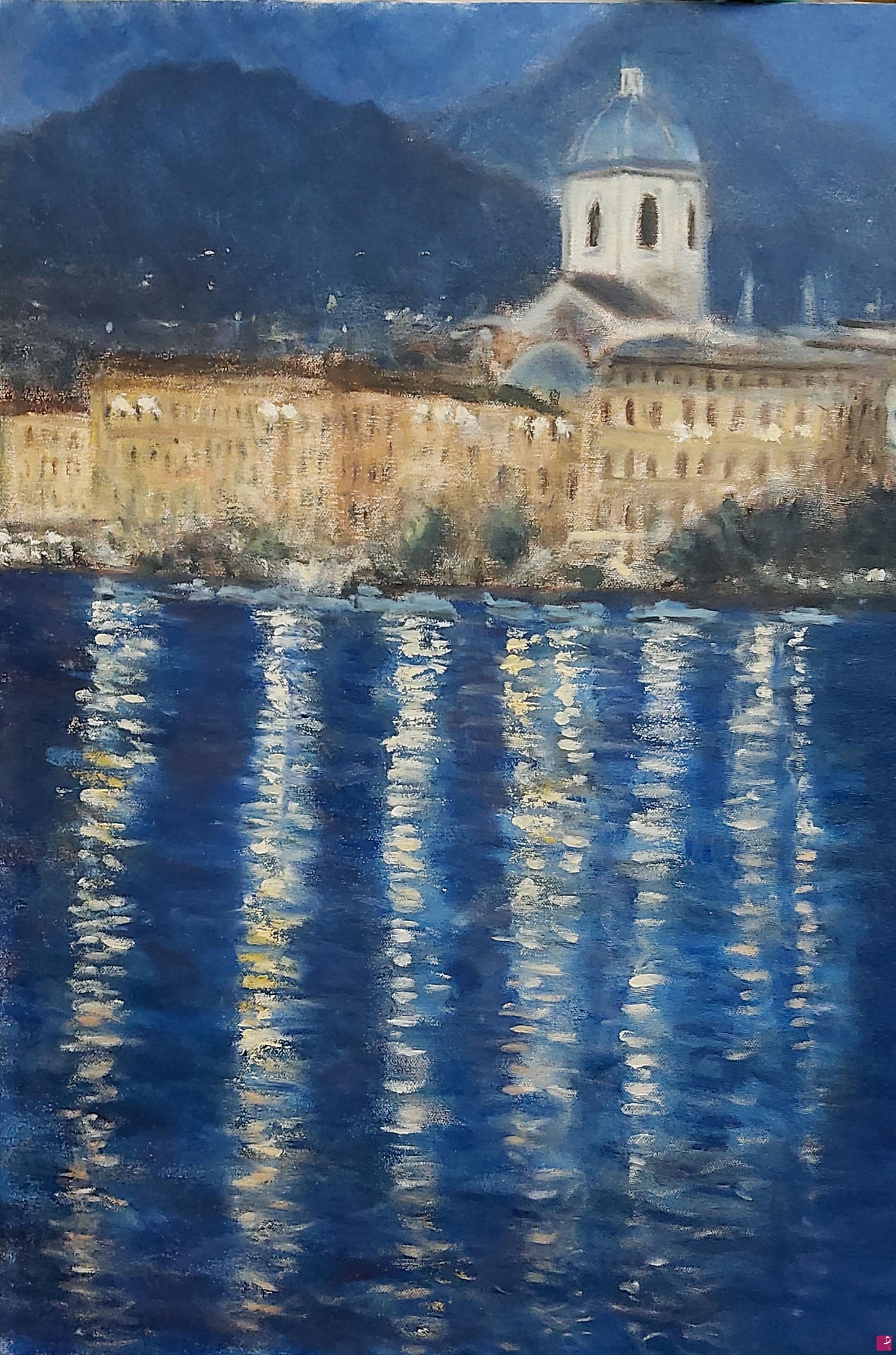 quadri in vendita online - Como by night - rif. LG-164-CL/OT50X70-V/2022