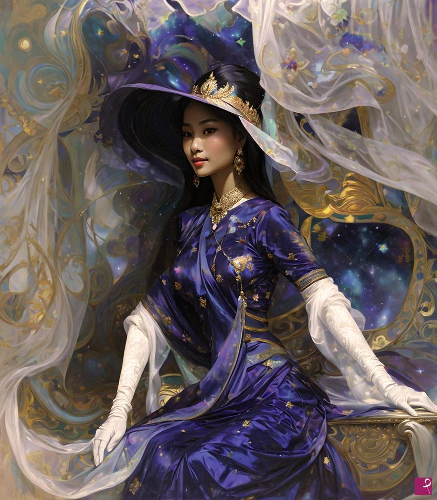 quadri in vendita online - Composition with lady in blue - 2 -