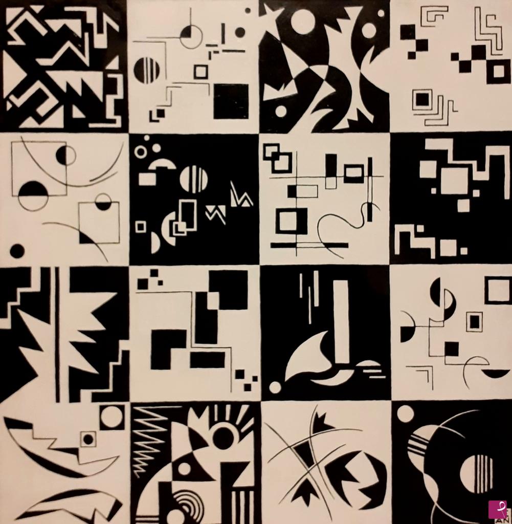 quadri in vendita online - Composizione astratta in banco e nero / Abstract composition in black and white