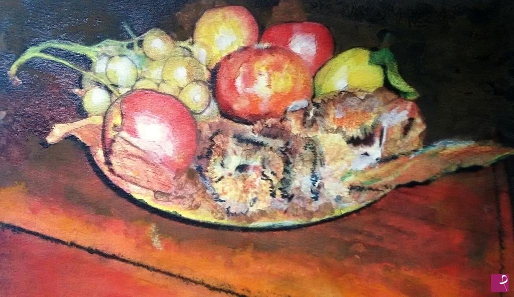 quadri in vendita online - Composizione di frutta di fine estate