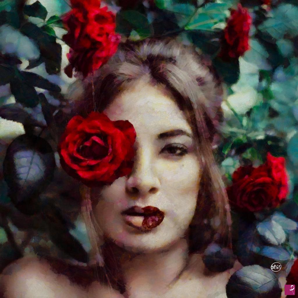 quadri in vendita online - Con le rose