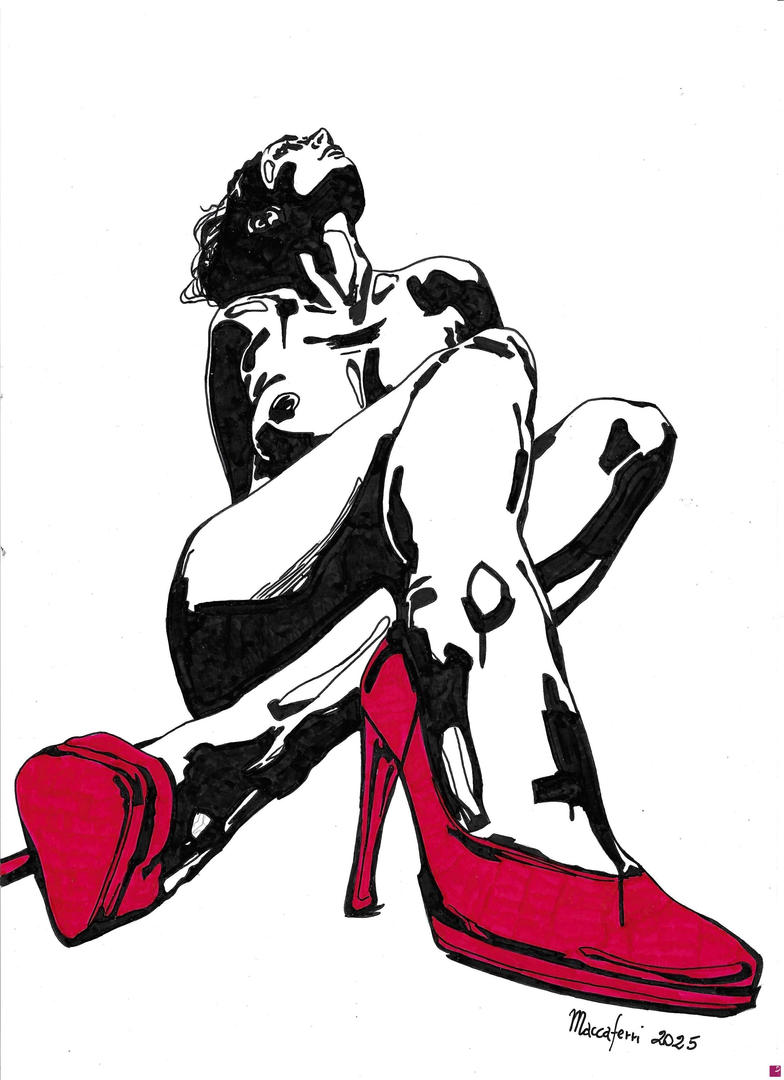 quadri in vendita online - Con le scarpe rosse