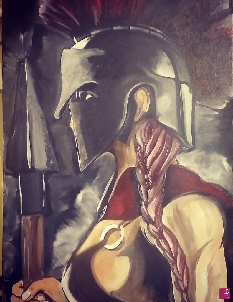 quadri in vendita online - Concetto di donna. Female warrior.