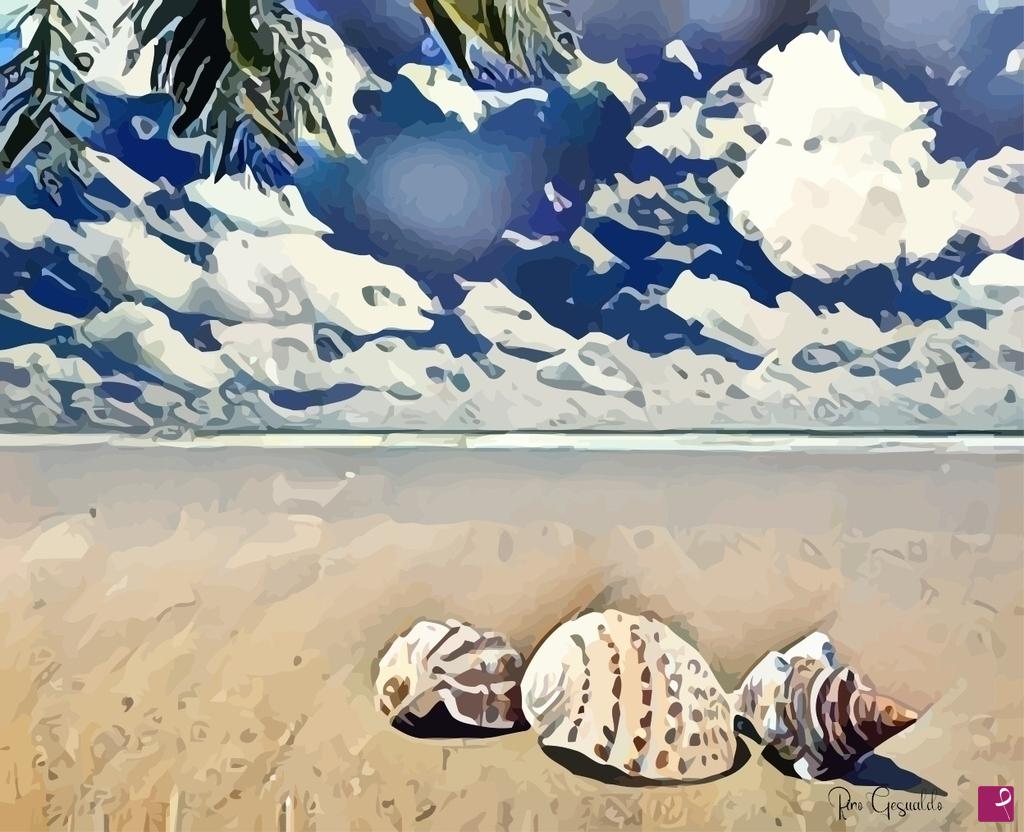 quadri in vendita online - Conchiglie su sabbia