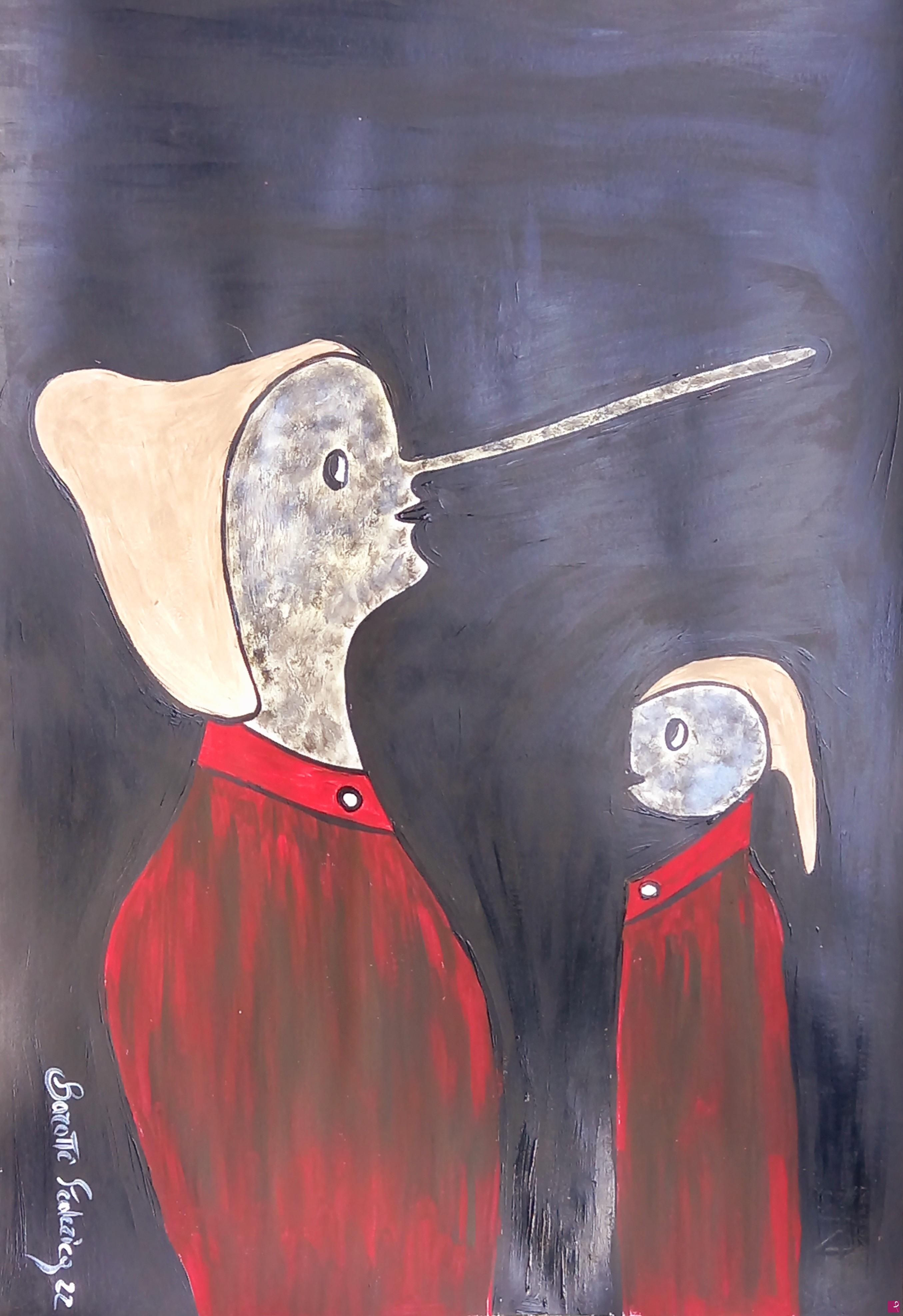 quadri in vendita online - Consapevolezza di pinocchio della sua crescita 