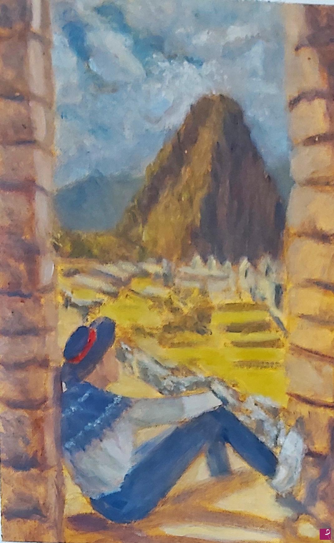 quadri in vendita online - Contemplando Huayna Picchu - rif. LG-138-PE/ OCT30X40-V2021