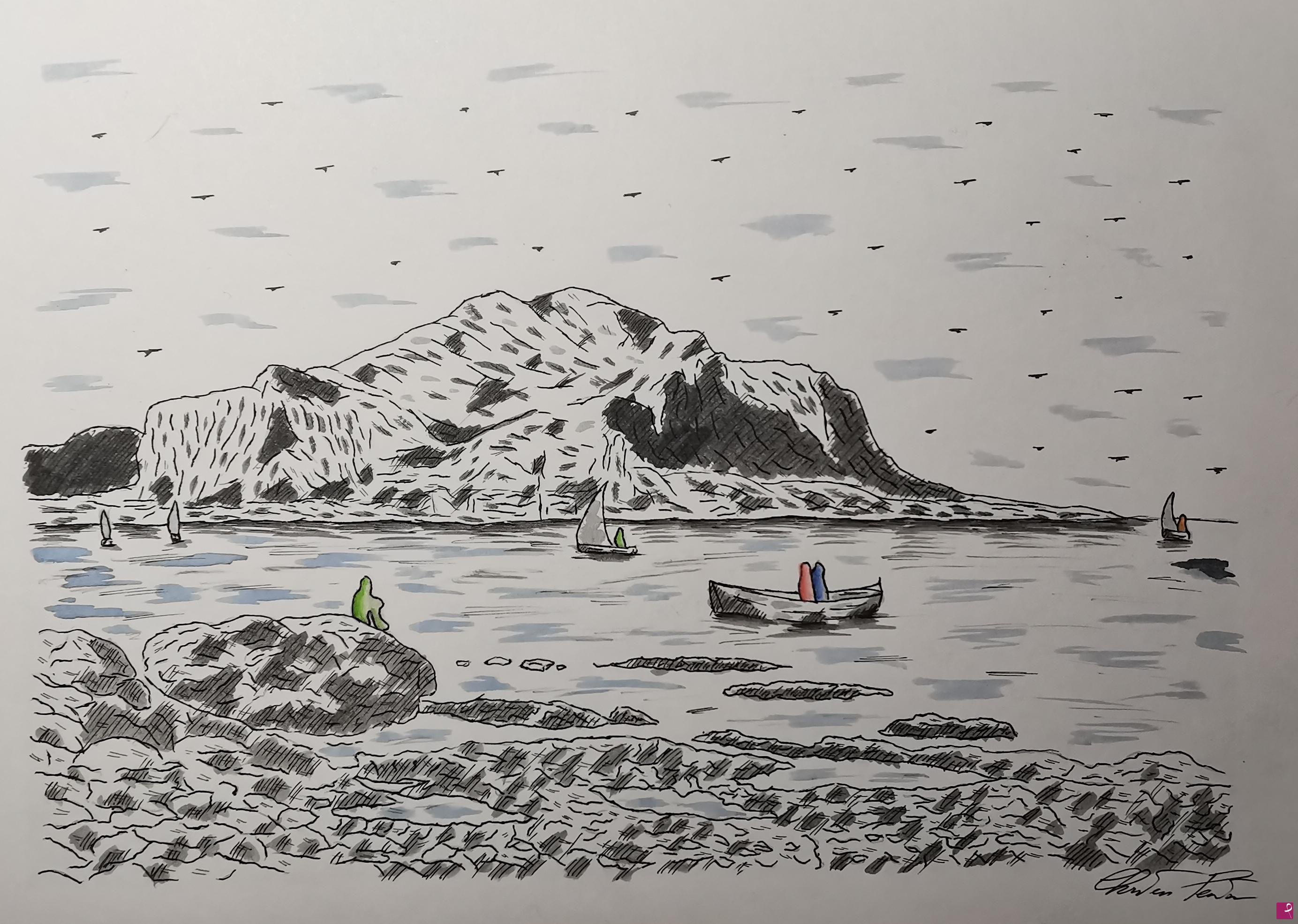 quadri in vendita online - Contemplando il mare