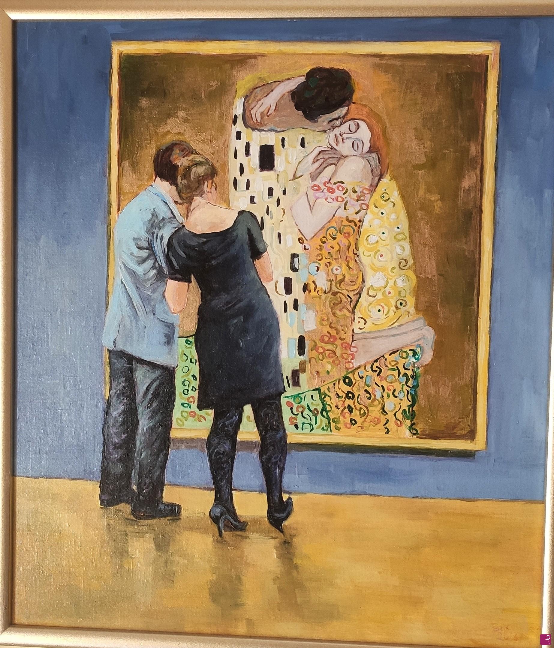 quadri in vendita online - Contemplazione bacio di klimt
