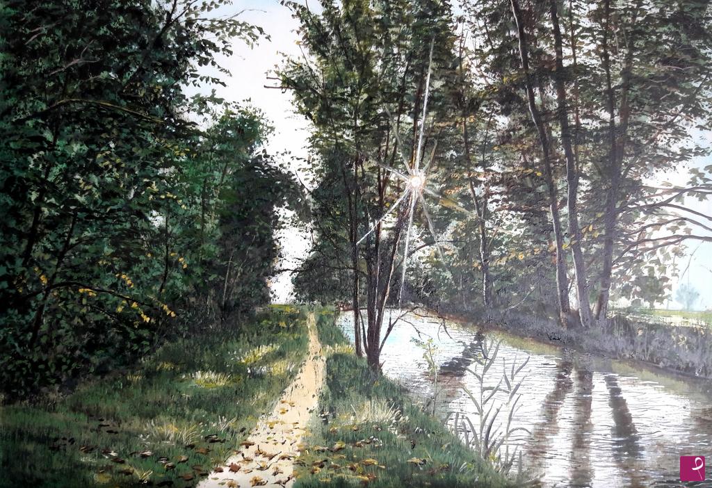 quadri in vendita online - Controluce nel verde