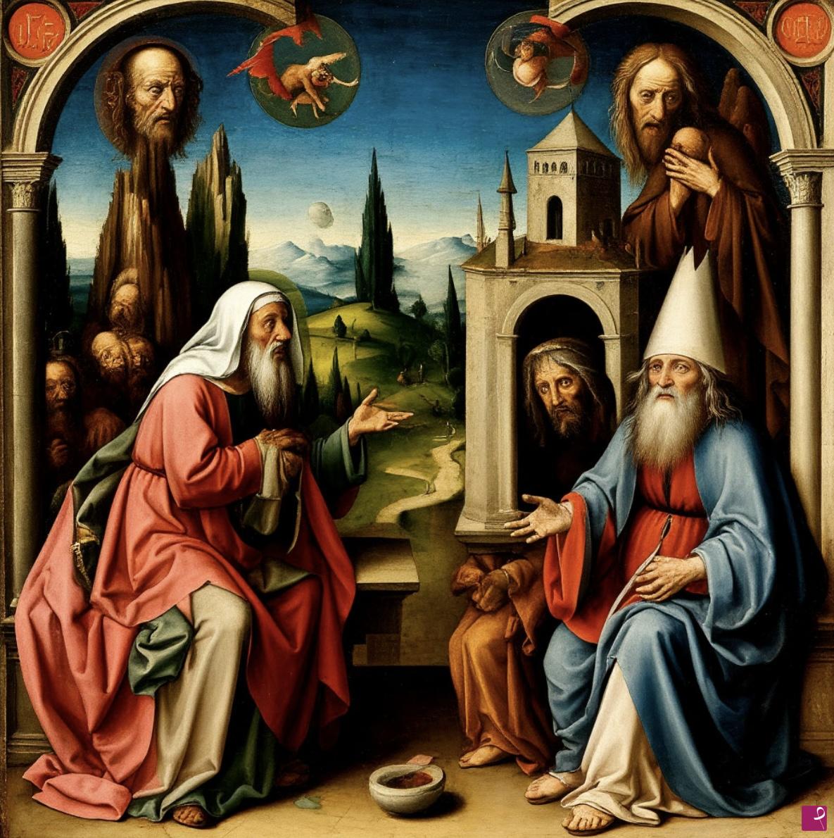quadri in vendita online - Conversation of parishioners 