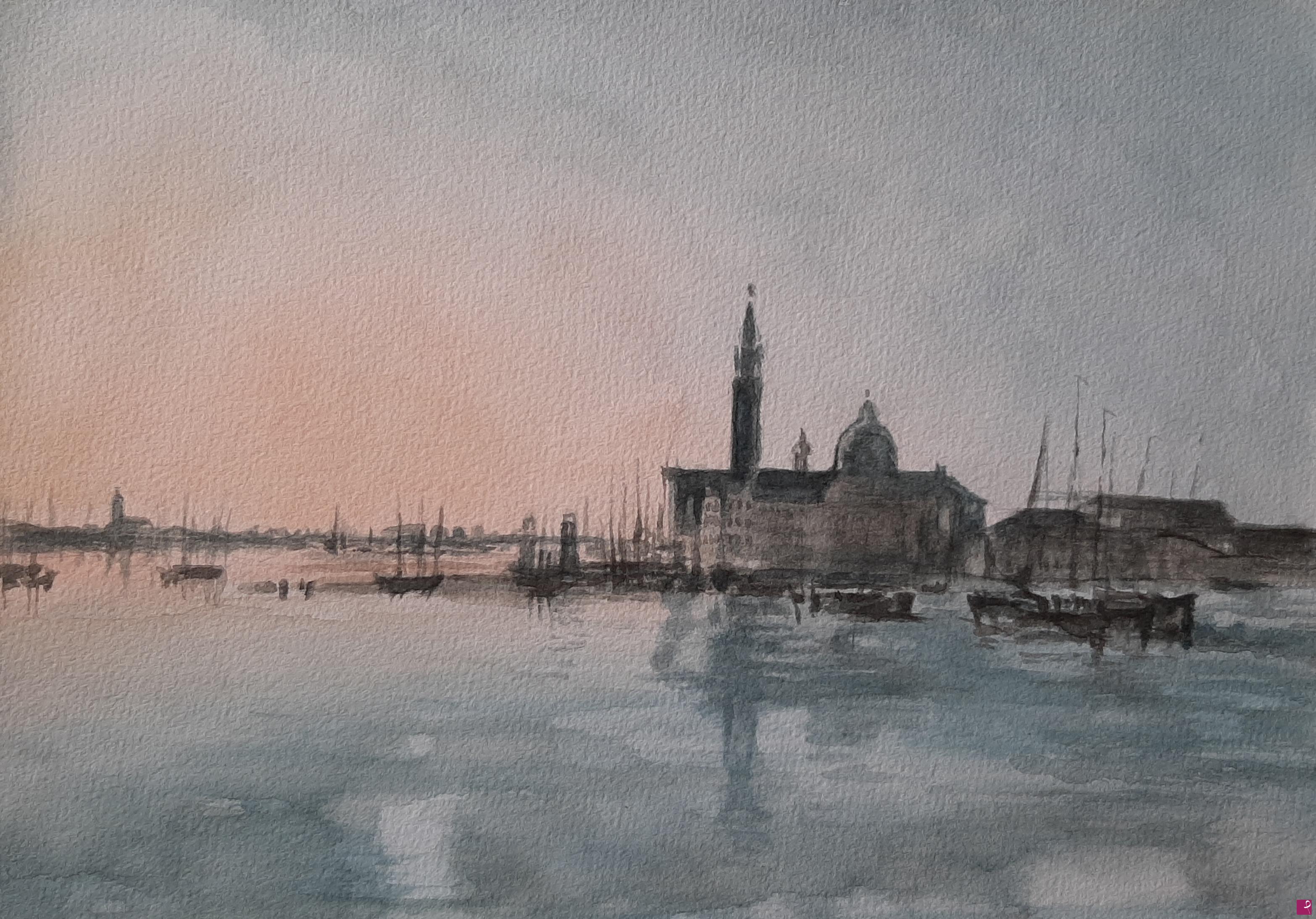 quadri in vendita online - Copia da W.Turner: San Giorgio Maggiore, 1819, acquerello