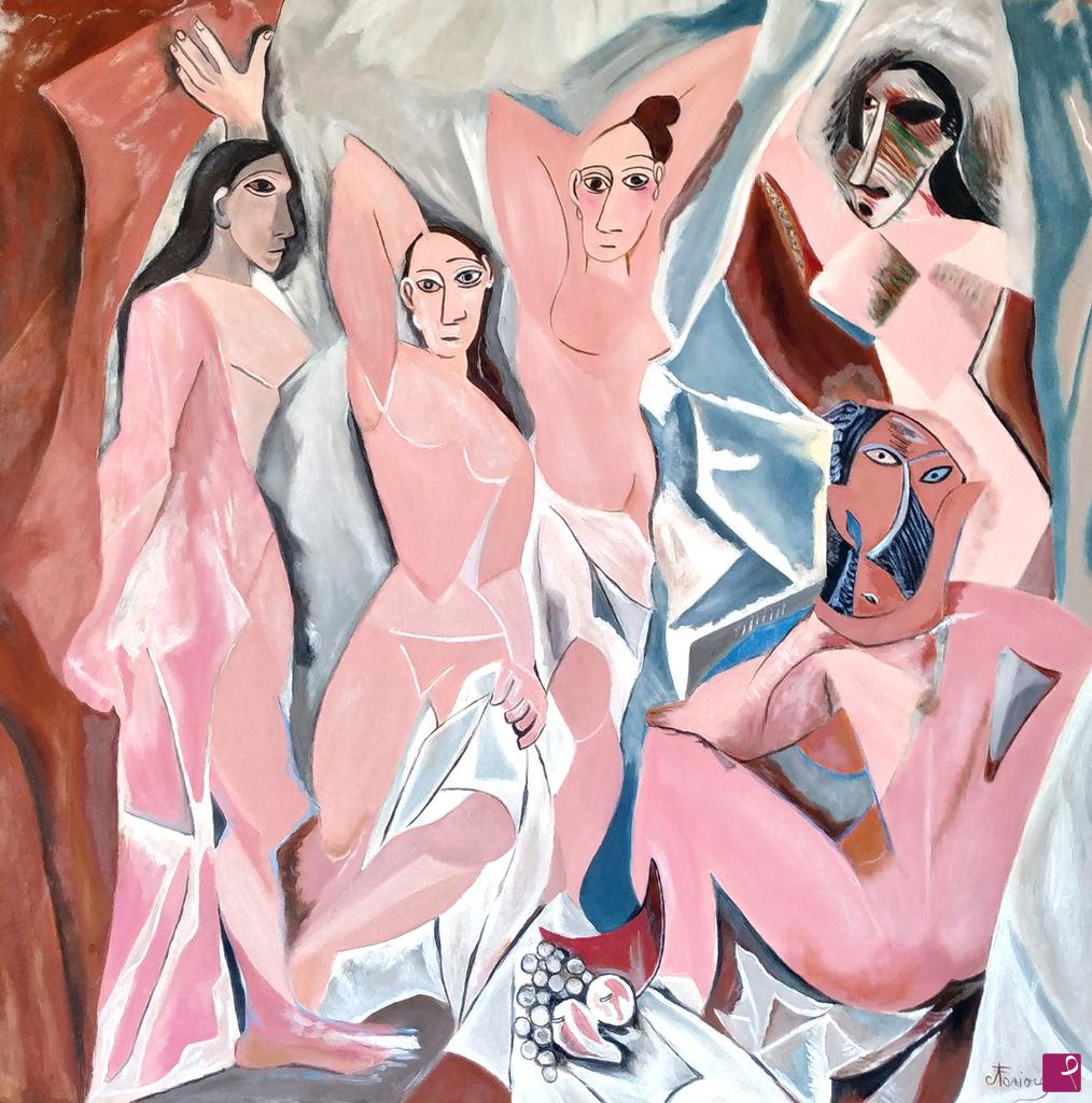 quadri in vendita online - Copia d'autore - Pablo Picasso "Les demoiselles d'Avignon