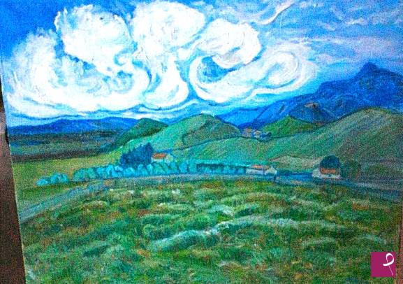 quadri in vendita online - Copia paesaggio Van Gogh 