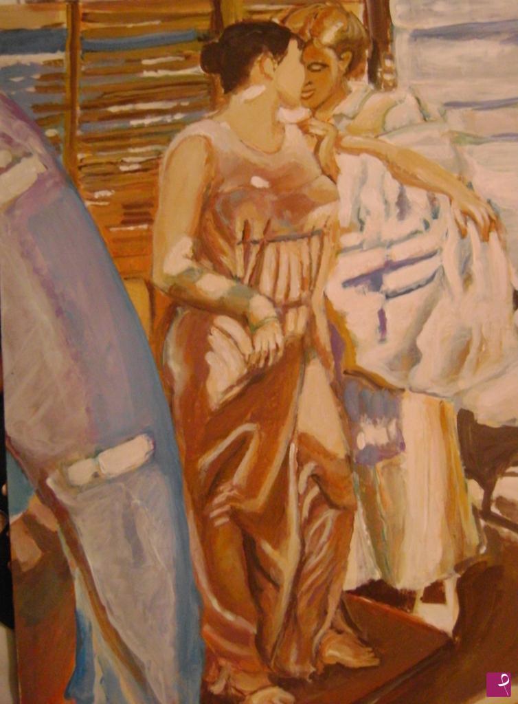 quadri in vendita online - Copia quadro Joaquim Sorolla "Veste Rosa"