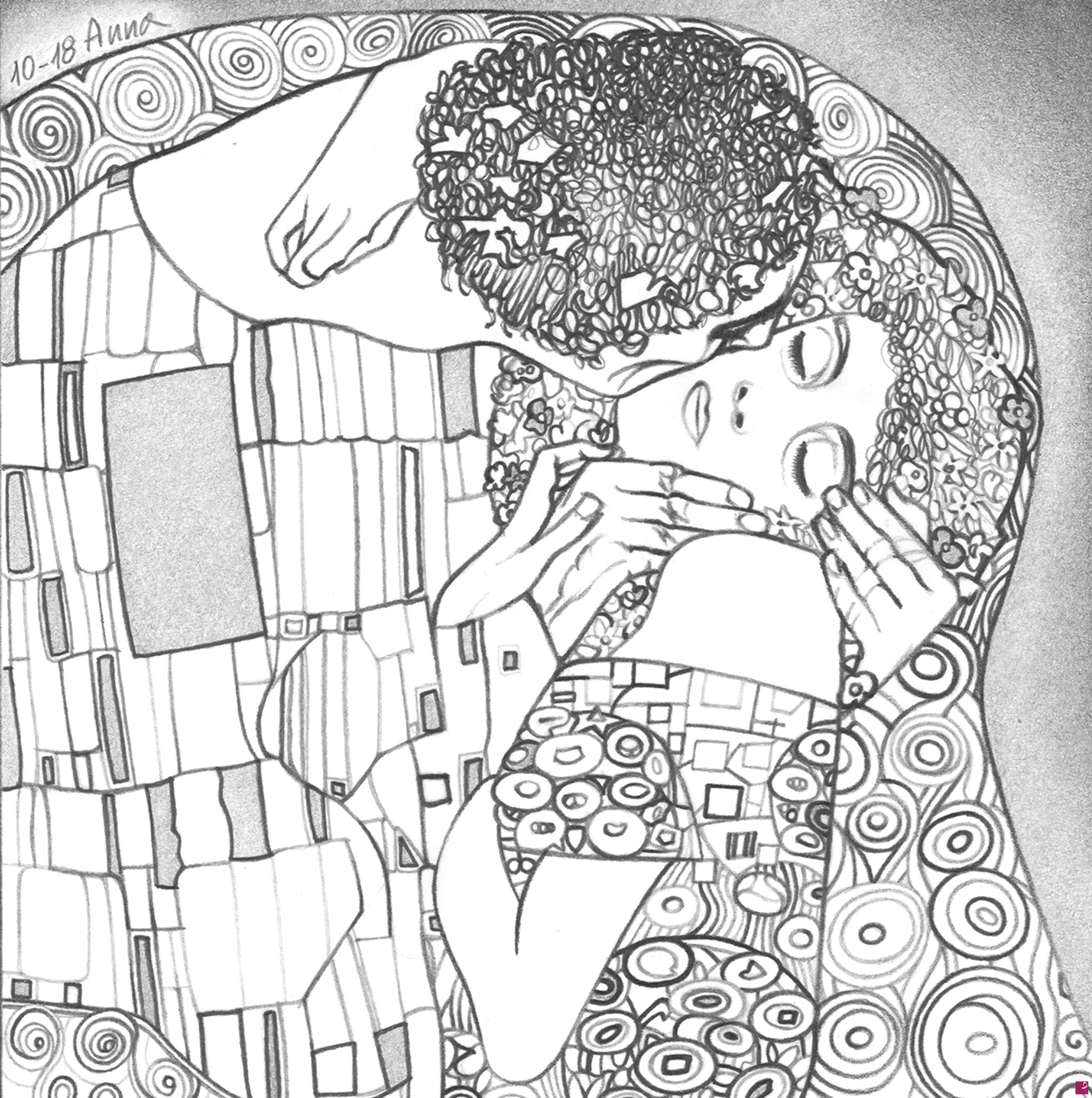 quadri in vendita online - Copiando i Maestri 1. Il bacio.