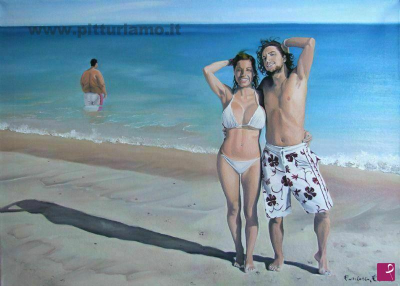 quadri in vendita online - coppia al mare